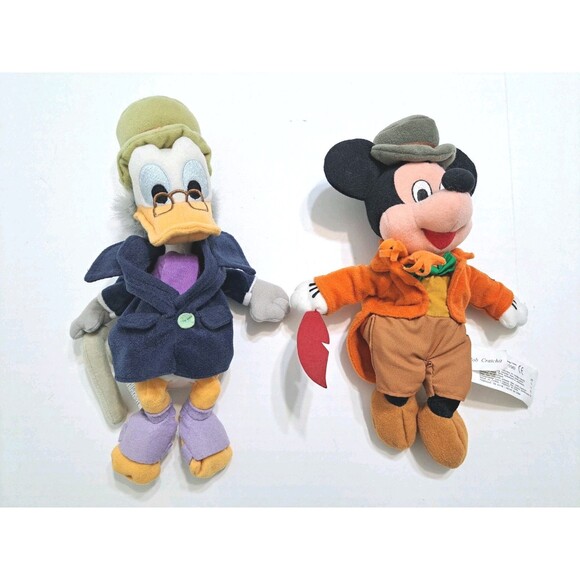 Disney Other - Disney Mickey's Christmas Carol Scrooge McDuck Bob Crachit Mouse Plush 11" Set